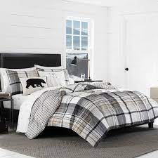 Eddie Bauer Normandy Plaid Coppery Tan Black Beige White Microfiber Reversible Modern Contemporary Comforter Set Reviews Wayfair