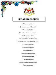 Murid berjaya akan tetap menghargai gurunya sepanjang hajat. 1 Ikrar Hari Guru Rukun Negara Dan Fpk