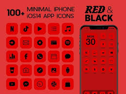 Ios Red App Icons 230 Red And Black Minimal Ios 14 Modern Etsy In 2021 App Icon Icon Icon Pack