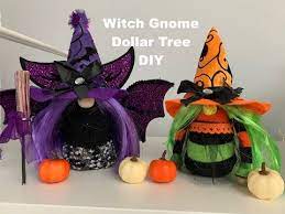 Diy Witch Gnome Dollar Tree Diy Gnome Halloween Gift Youtube In 2021 Dollar Tree Diy Gnome Gift Witch Diy
