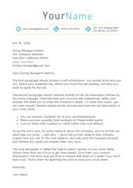 Cover Letter Templates For Your Resume Free Download