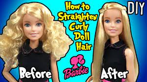 How To Straighten Curly Hair Of Barbie Doll Diy Barbie Hairstyles Ma Barbie Hairstyle Barbie Hair Straightening Curly Hair