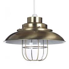 The lighting book vito modern 3lt semi flush ceiling light in polished chrome with glass shades. Exdisplay Unboxed Homebase Isidore Fisherman Pendant Ceiling Light Antique Brass For Sale Ebay