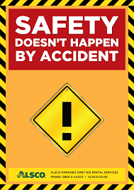 A4 poster promoting good health and safety. Workplace Safety Posters Alsco New Zealand