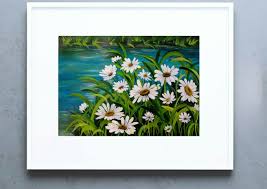 Acrylic Painting Daisies Canvas Painting Acrylic Painting Canvas Daisy Painting