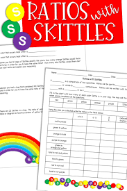 Ratios With Skittles Math Fraction Activities Maths Activities Middle School Teaching Middle School Maths