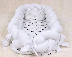 New Blue Baby Nest Braided Crib Bedding Cot Bumper Baby Boy Etsy Newborn Baby Bedding Baby Nest Baby Bumper