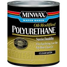 Great for furniture, railings and trim. Minwax Satin Water Based Oil Modified Interior Polyurethane 1 2 Pt Hills Flat Lumber