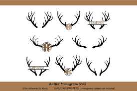 Download Antlers Svg Antlers Monogram Svg Deer Antler Svg 63472 Cut Files Design Bundles