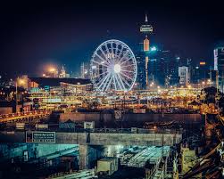 15mins ride with 4 rounds, not bad. Wallpaper Hong Kong Ferris Wheel City Night Lights 1920x1200 Hd Picture Image