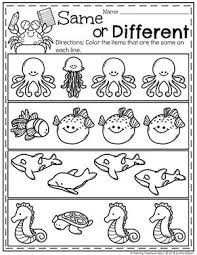 Ocean Worksheets For Preschool Same Or Different Preschool Oceantheme Preschoolact Ocean Theme Preschool Preschool Learning Activities Preschool Learning