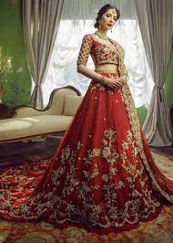 Stunning Lehenga Choli In Trail Style B1991 Red Bridal Dress Indian Wedding Dress Bridal Lehenga Latest Bridal Lehenga
