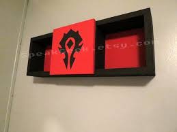 World Of Warcraft Horde Shelf Speakgeek Geek Decor 7 Geek Decor Geek Decor Warcraft Art Geek Stuff