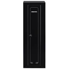 There is one foam padded removable shelf which is positioned in front of the cabinet so longer guns can be stored along the back wall. Amazon Com Stack On Gcb 910 Steel 10 Gun Compact Steel Security Cabinet Black Sports Outdoors