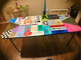 Diy Painted Beer Pong Table Finally Done Marylawrenceu In 2020 Beer Pong Table Painted Beer Pong Table Designs Diy Beer Pong Table