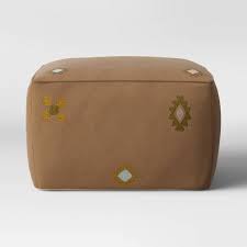 Silk made from a cactus! Palmeri Cactus Silk Embroidered Moroccan Inspired Pouf Opalhouse Target