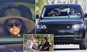 The first look at meghan markle and prince harry's interview with oprah winfrey has aired. Prince Harry And Meghan Look Very Somber While Driving In Santa Barbara Before Oprah Teaser Release Daily Mail Online