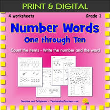 In this case, it is best to write one number as a word and the other as a numeral. Number Words To Ten 4 Worksheets Grade 1 Counting Writing Practice