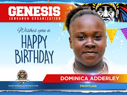Genesis Junkanoo Organization wishes our very own Dommy Adderley a very  Happy Birthday! May God's continuous blessings strive with you this day and  forever. GJO sincerely appreciates your commitment to the organization
