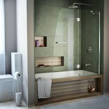 Dreamline Aqua 48 In X 58 In Semi Frameless Hinged Tub Door In Brushed Nickel Shdr 3148586 04 Tub Shower Doors Bathtub Doors Tub Doors