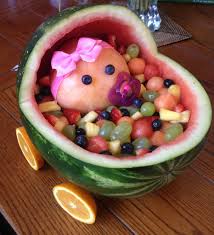 Pin By Wendy La Gasse On Andrea S Baby Shower Baby Shower Fruit Watermelon Baby Carriage Luau Baby Showers