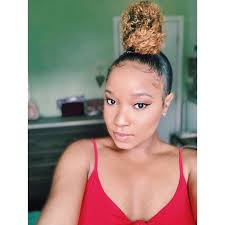 Curly Natural Bun Black Girl Natural Hair Top Knot Bun Natural Hair Styles