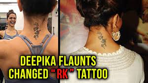 For example, she was wearing a saree during a show and she was having a back neck tattoo as well. Deepika Padukone Changing Her Rk Tattoo To Rs Or Is She Flaunting It Youtube