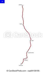 Do siedmiu kilometrów wydłużył się odcinek nowej betonowej tagi: Polish Route Autostrada A1 Highway Gdansk Czech Republic Road Map Of Poland Canstock