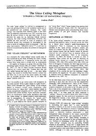 Pdf The Glass Ceiling Metaphor Towards A Theory Of Managerial Inequity