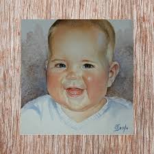 Portrait in Watercolor Hand-painted, Original Watercolor Children Portrait,  Women, Men Portrait Painted, Unique