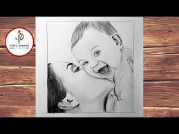 Mothers Love How To Draw Mothers Day Special Drawing Pencil Drawing Pencil Drawing Studio Youtube Drawings Pencil Drawings Mothers Day Special