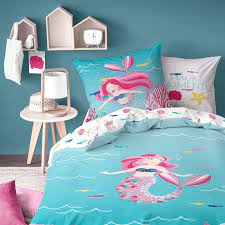 Türkis aquamarine oder ähnliche blaue nuancen. Mermaid Meerjungfrau Madchen Bettwasche Kinderbettwasche Ocean Girl Magische Momente In Der Unterwasserwelt Tur Rosa Zimmer Kissenbezug 80x80 Kissenbezug