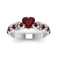 Heart Diamond Flower Ring In 14k White Gold Colored Engagement Rings Jewelry Fine Jewelry