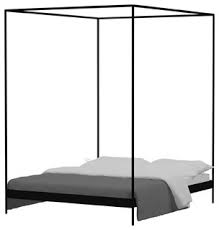 Bed frame white and black metal 90x200 cm. Eton 4 Poster Bed Frame Black King Modern Four Poster Beds By Noo Ma Houzz Uk