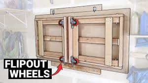 Wall mounted drop leaf table fold down desk wall mounted desk kitchen table side table space saving table floating table. Building My 150 Foldable Wall Mounted Workbench Table On Wheels Downloadable Diy Plans Youtube