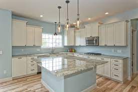 A lighter shade of blue kitchen cabinets was used in this south wing kitchen. Off White Kitchen Cabinets Light Blue Walls In A Kitchen Light Blue Kitchens Blue Kitchen Walls Light Blue Kitchen Walls