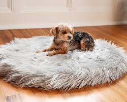 Puprug Faux Fur Orthopedic Dog Bed Curve White In 2020 Orthopedic Dog Bed Memory Foam Dog Bed Covered Dog Bed