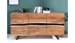 Buffet haut bois de teck naturel canada in 2019 mancave metal. Buffet Bois Massif Et Metal 150 Cm Acacia Pour Salle A Manger