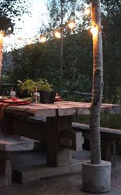 Unique Diy String Light Poles With Concrete Bases