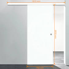 Holzschiebetur 755x2035mm Weiss Komplettset Holzschiebeturen Schiebe Tur Schiebetur Weiss