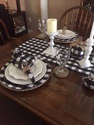 Black And White Buffalo Plaid Table Decor Beautiful And Versatile Black And White 1 Squared Etsy Dining Table Decor Buffalo Check Table Runner Dining Room Table Decor