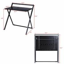 Costway 23 In Rectangular Black Laptop Desk With Open Storage Hw60471 The Home Depot In 2020 Folding Computer Desk Pc Desk Desk