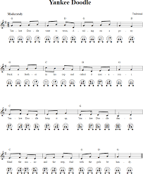 Yankee Doodle Chords Sheet Music And Tab For 6 Hole Ocarina With Lyrics Sheet Music Ocarina Tabs Ocarina Music
