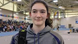 @nhs_track_family Zoe Santos leaps 5-8 to win competitive high jump at  @miaa033 Meet of Champions @marathonsports