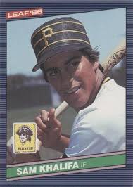 1986 DONRUSS SAM KHALIFA PITTSBURGH PIRATES AUTOGRAPH SIGNED ON CARD #308