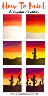 Easy desert sunset saguaro's in silhouette acrylic painting tutorial on canvas | theartsherpa подробнее. How To Paint A Cactus Silhouette Sunset Step By Step Acrylic Painting Tutorial Art Tutorials Acrylic Simple Acrylic Paintings Sunset Painting