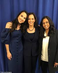 Meenakshi ashley harris is an american lawyer, children's book author, producer, and founder of the phenomenal woman action campaign, which. Kamala Harris Niece Meena Says Her Husband Gave Up His High Powered Job To Be A Stay At Home Dad Daily Mail Online