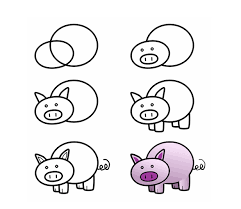 How To Draw A Cartoon Pig Pig Drawing Easy Pig Cartoon Pig Drawing
