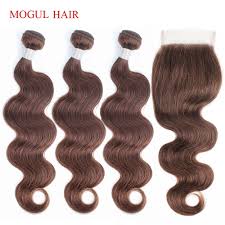 This is a caramel highlights on very dark chocolate brown hair. Mogul Hair Color 4 Chocolate Brown Body Wave Bundle With Closure 2 3 Bundles With Closure Peruvian Remy Human Hair Extension 3 4 Bundles With Closure Aliexpress