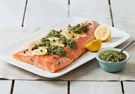 oven baked salmon with salsa verde